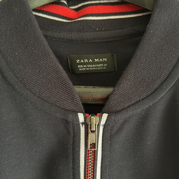 ZARA MAN sweater jacket medium navy blue NOT AVAILABLE - Picture 4 of 6